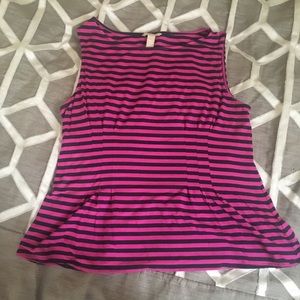 Pink & Black Peplum Sleeveless Career EUC